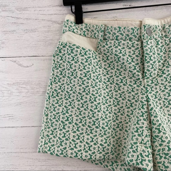 Green Patterned Jean Shorts - Picture 5 of 7